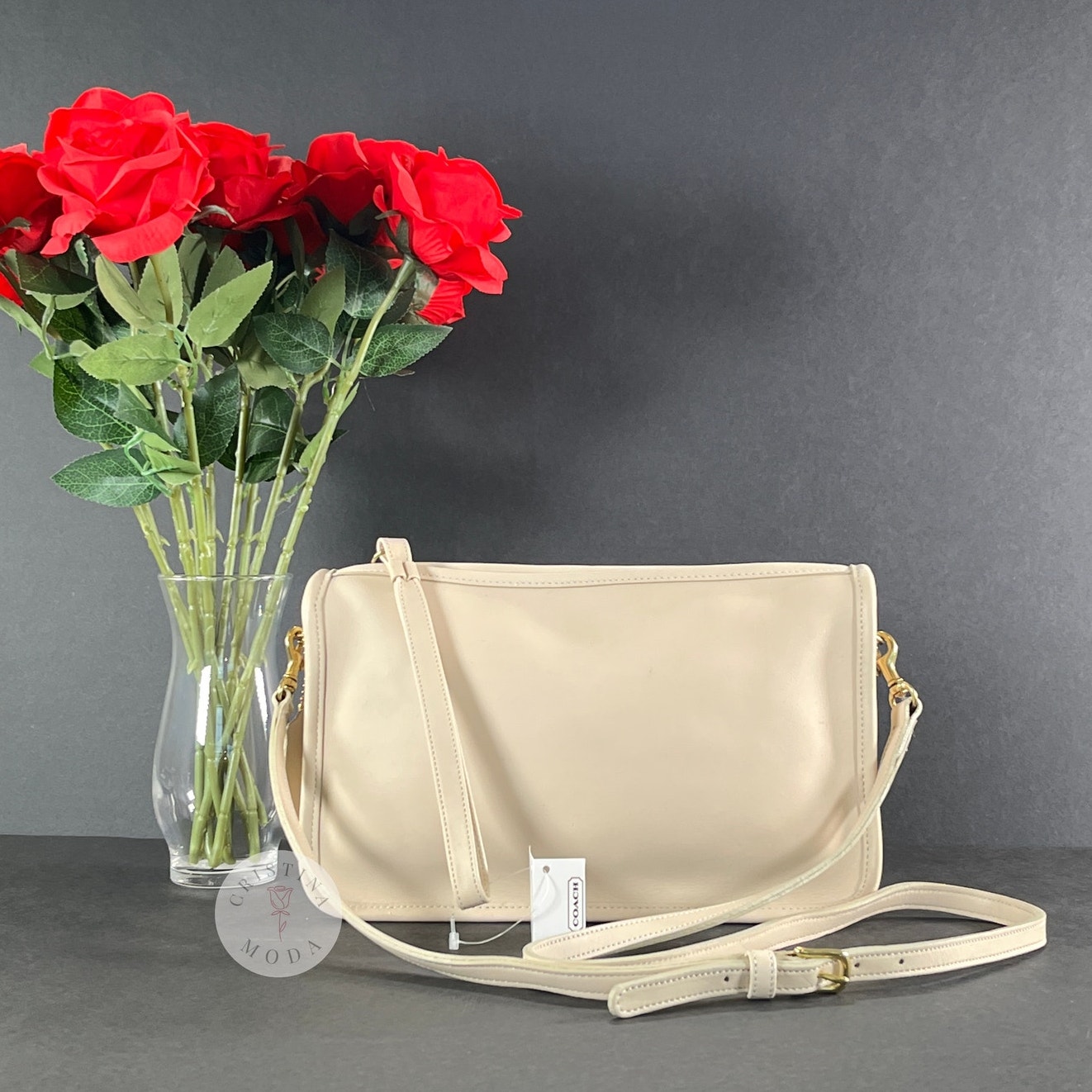 New Vintage Coach Basic Bag 9455 Bone Usa 1999
